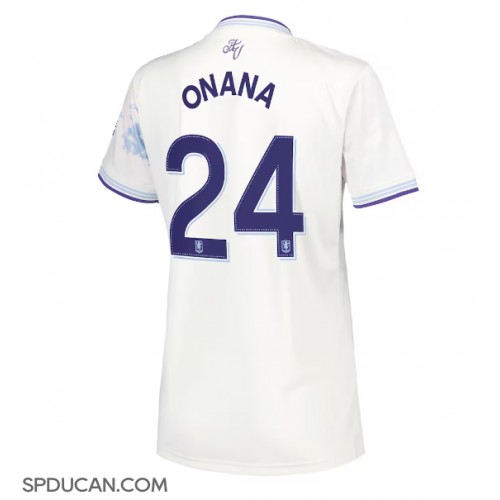 Zenski Nogometni Dres Aston Villa Amadou Onana #24 Rezervni 2025-26 Kratak Rukav Zenski Nogometni Dres Aston Villa Amadou Onana #24 Rezervni 2025-26 Kratak Rukav